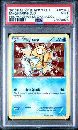 2016 POKEMON XY BLACK STAR XY143 MAGIKARP HOLO PROMO SHINY MEGA GYARADOS PSA 9 - Image 1