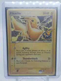 1x Pikachu 10th Anniversary, Damaged Black Star Promo Rare Pokemon, English - Image 1