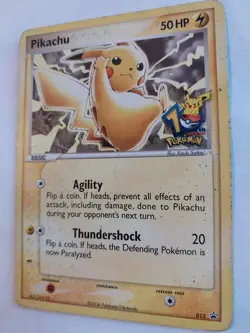 1x Pikachu 10th Anniversary, Damaged Black Star Promo Rare Pokemon, English - Image 2