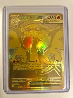 Mega Charizard X EX Gold Hyper Rare 130/094 Pokemon TCG Phantasmal Flames MINT - Image 1