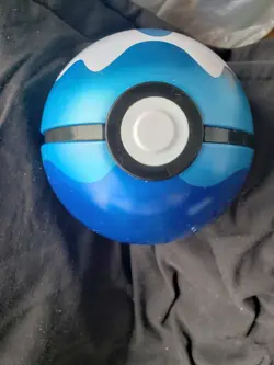 Pokemon Dive Ball Tin (H19) EMPTY Poke Ball Tin Blue Teal White No Packs - Image 1