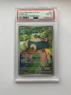 Pokemon Snorlax 051 PSA 8 NM-Mint 151 Elite Trainer Box Promo SVP EN 2023 - Image 1