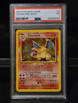 PSA 1 Charizard Holo Base Set Unlimited 4/102 Pokemon 1999 - Image 1
