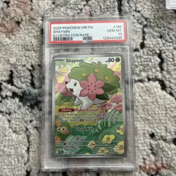 2025 POKEMON DRI EN-DESTINED RIVALS ILLUSTRATION RARE #185 SHAYMIN PSA 10 - Image 1
