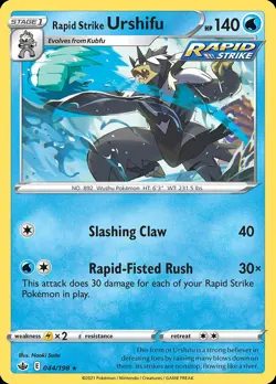 Pokemon Rapid Strike Urshifu (44/275) Chilling Reign LP HOLO - Image 1