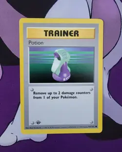 Potion #94/102 1st Edition Trainer Base Set Pokemon TCG - 3D Stamp Error - Image 2