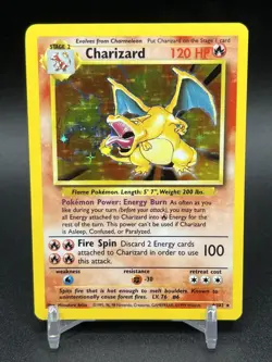 Pokemon Charizard Base Set 4/102 Holo Rare Vintage 1999 LP/NM - Image 1