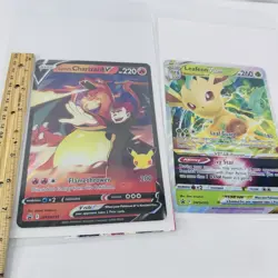 Pokemon TCG Lances Charizard V SWSH133 & Leafeon Swsh195 Black Star Promo JUMBO - Image 1