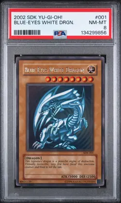 2002 YU-GI-OH! STARTER DECK KAIBA Blue Eyes White Dragon SDK-001 PSA 8 NM Slab - Image 1
