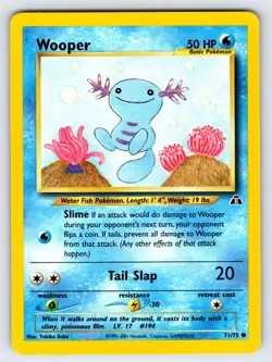 Wooper 71/75 2001 Neo Discovery Pokemon Card Nintendo Vintage WOTC Common - VLP - Image 1