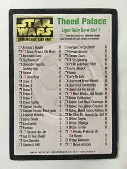 Star Wars CCG Theed Palace Complete 40 Card Common Set + Bonus 2001 - Image 3