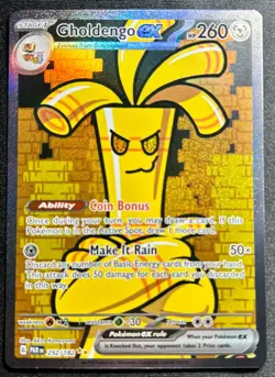 Gholdengo ex 252/182 SV04: Paradox Rift Holo Pokemon card NM FRESH - Image 1