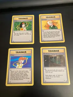 Lot of *4* Gym Heroes RARE Trainer cards: #100,101,102,104 (NM- & LP) - Image 1