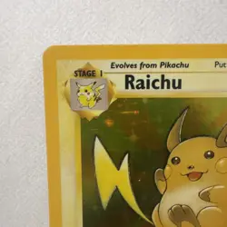 Pokemon TCG Raichu Fossil Holo Rare Card 14/62 Unlimited Vintage, Near Mint LP - Image 2