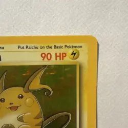 Pokemon TCG Raichu Fossil Holo Rare Card 14/62 Unlimited Vintage, Near Mint LP - Image 3