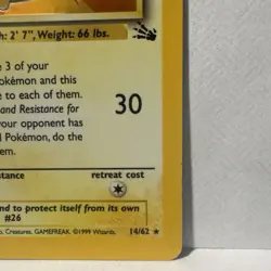 Pokemon TCG Raichu Fossil Holo Rare Card 14/62 Unlimited Vintage, Near Mint LP - Image 4