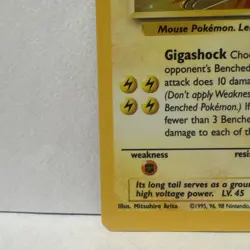 Pokemon TCG Raichu Fossil Holo Rare Card 14/62 Unlimited Vintage, Near Mint LP - Image 5