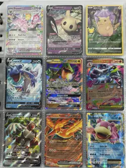 Pokemon Card Collection Binder Lot Holo Rare Full Art Rayquaza GX Charizard Pika - Image 1