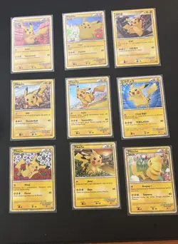 2010 Pokemon Card Pikachu World Collection Set of 9 Pikachu Holo - Image 1
