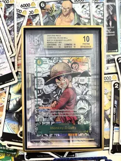 BGS 10 One Piece Card Monkey D Luffy Manga Alt Art OP13 Carrying On His Will - Image 1