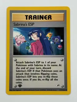 Pokemon Cards Sabrina's ESP 117/132 1ST EDITION Gym Heroes WOTC Uncommon - Image 1