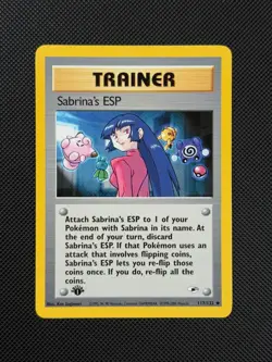 Pokemon Cards Sabrina's ESP 117/132 1ST EDITION Gym Heroes WOTC Uncommon - Image 2