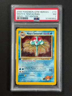 Pokemon Card Misty's Tentacruel 10/132 1st Edition PSA 7 WOTC Gym Heroes Holo NM - Image 1