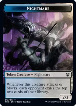 Nightmare Token Light Play, English Magic the Gathering MTG Theros Beyond Death - Image 1
