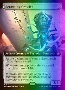 MTG Magic the Gathering Scrawling Crawler (486/763) Foundations LP FOIL - Image 1