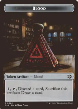 MTG Blood Token Normal NM Outlaws of Thunder Junction: The Big Score Magic 2 - Image 1
