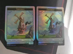 Construct Token Unstable Foil 2x MTG (1 has a small crease) - Image 1