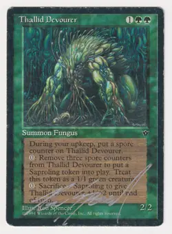 Silver Signed Thallid Devourer HP Fallen Empires Artist Ron Spencer MTG Fungus! - Image 1
