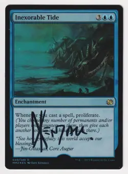 Signed FOIL Inexorable Tide Proof Sketch LP MM2 Artist Dave Kendall MTG Magic AP - Image 2