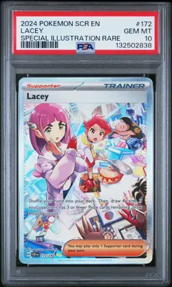 2024 POKEMON SCR EN-STELLAR CROWN SPECIAL ILLUSTRATION RARE #172 LACEY PSA 10 - Image 1