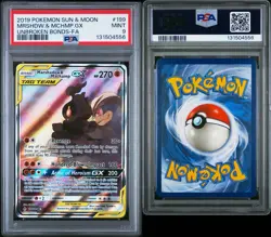 2019 POKEMON SUN & MOON UNBROKEN BONDS FULL ART/MARSHADOW & MACHAMP GX PSA 9 - Image 3