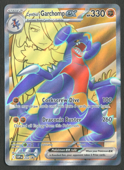 Pokemon TCG: Cynthias Garchomp EX 204 Scarlet & Violet Black Star Promo Full Art - Image 1