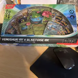 Pokemon TGC Venusaur ex and Blastoise ex Premium Collection GameStop IN HAND - Image 1