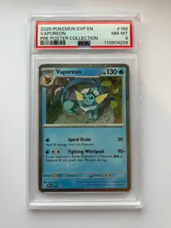 Pokemon Vaporeon SVP 168 Prismatic Evolutions PRE Poster Collection PSA 8 - Image 1
