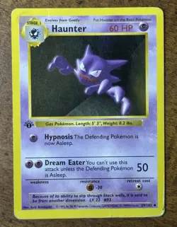 1999 Pokemon Base Set Haunter 1st Edition Shadowless 29/102 English Non Holo - Image 1