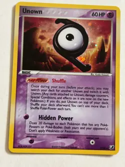1X Pokemon TCG Unown Z EX Unseen Forces Z/28 Holo Holo Rare EX LP RARE - Image 1