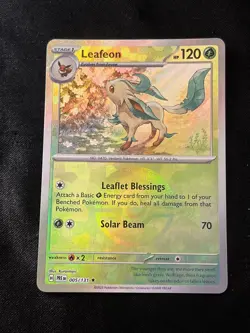 Pokemon Prismatic Evolutions Leafeon 005/131 (Pokeball Pattern) Holo Rare NM - Image 1