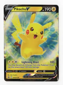 Pokemon TCG Pikachu V SWSH Black Star Promos SWSH198 Holo Promo - Image 1