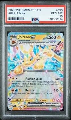2025 POKEMON PRE EN-PRISMATIC EVOLUTIONS #030 JOLTEON EX PSA 10 - Image 1