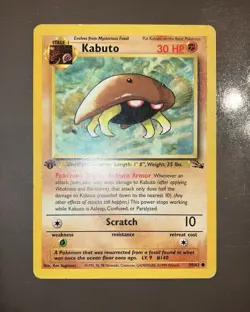 Set Of 3 Pokemon TCG Kabuto 1st Edition Fossil 50/62 1999-2000 MP - Image 4