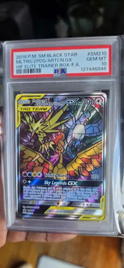 2019 POKEMON BLACK STAR PROMO FULL ART MOLTRES & ZAPDOS & ARTICUNO GX PSA 10 - Image 1