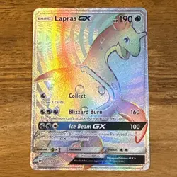 Pokemon TCG Sun Moon Base 2017 Lapras GX 151/149 Holo Rainbow Rare Card - HP - Image 1