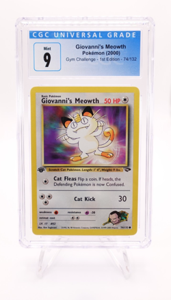 Giovanni's Meowth 2000 Pokemon Gym Challenge 1st Edition #74 CGC 9 Graded Card - Image 1