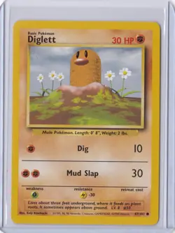 Original 1st Edition 1999 Pokemon Diglett Card 47/102 (Near Mint) - Image 1