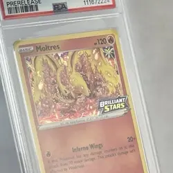 MOLTRES Holo Prerelease SWSH185 2022 Pokemon Card SWSH BSP PSA 10 - Image 5