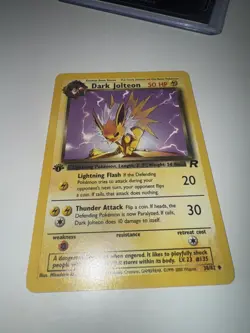 Team Rocket First Edition Dark Jolteon #38 Vintage Pokemon Card - Image 2